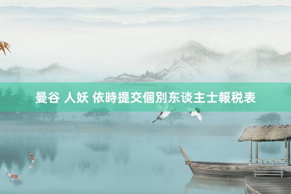 曼谷 人妖 依時提交個別东谈主士報税表