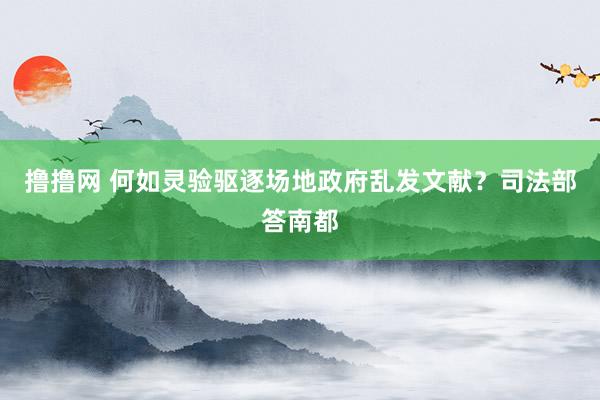 撸撸网 何如灵验驱逐场地政府乱发文献？司法部答南都