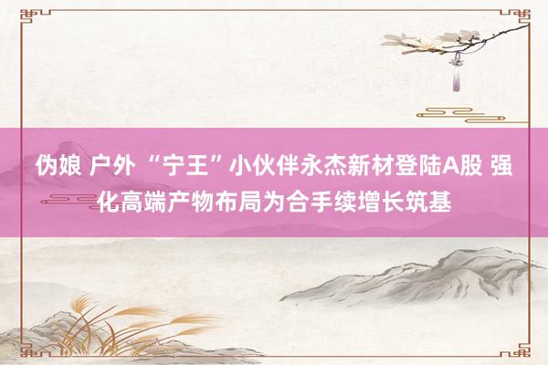 伪娘 户外 “宁王”小伙伴永杰新材登陆A股 强化高端产物布局为合手续增长筑基